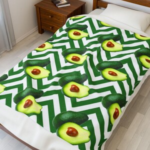 Avocado Blanket: Cozy Polyester Throw, Vegan Home Decor