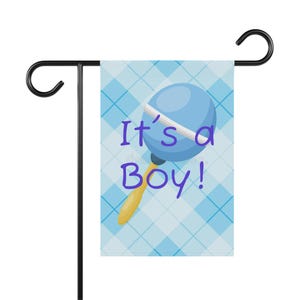 It&#39;s a Boy Garden Flag: Baby Shower Gender Reveal Decor