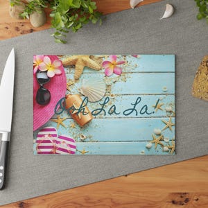 Beach Glass Cutting Board: Coastal Kitchen Decor
