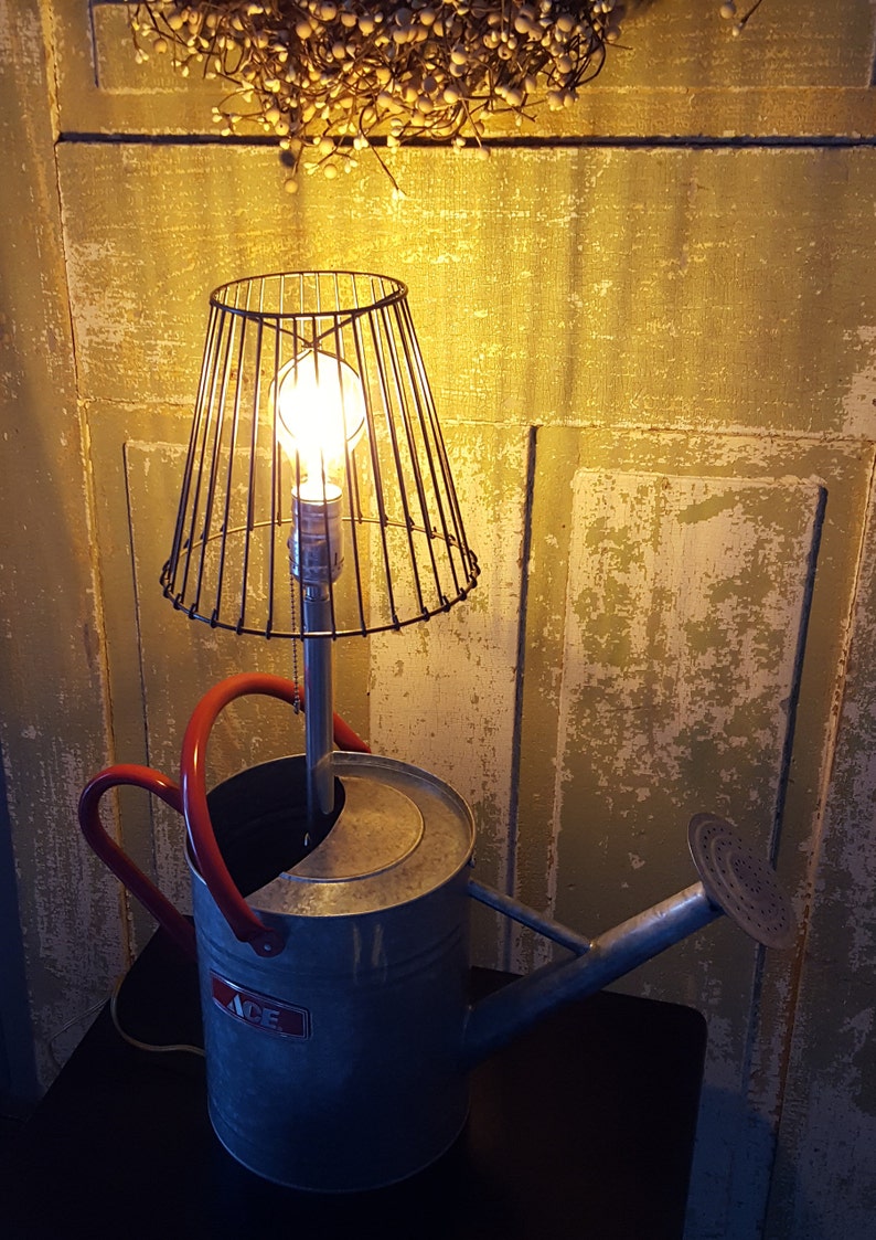 Watering Can Lamp Unique Lig5ting Red Country Lamp Etsy