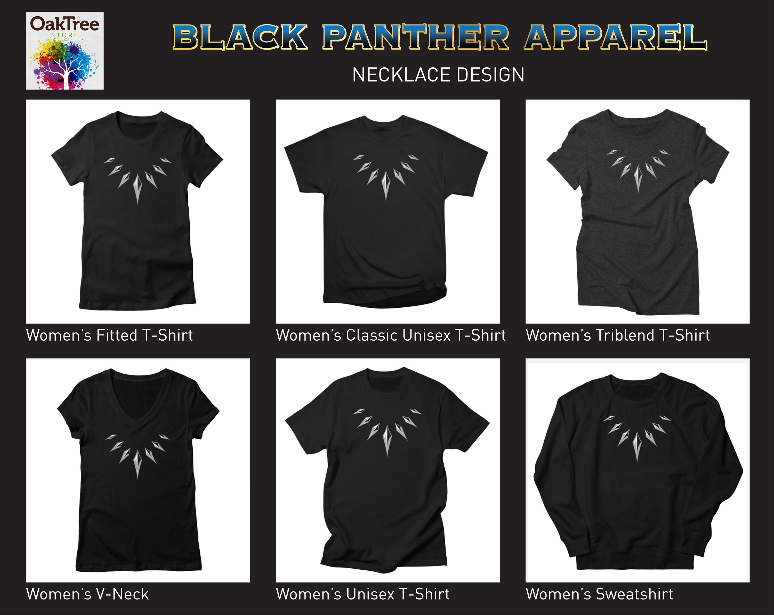 Black Panther Necklace T-shirt Apparel Merchandise | Etsy