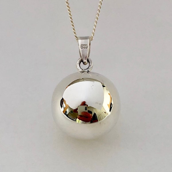 Collier en argent sterling à pendentif boule en forme de larme : breloque de 10 mm avec chaîne gourmette en argent en option