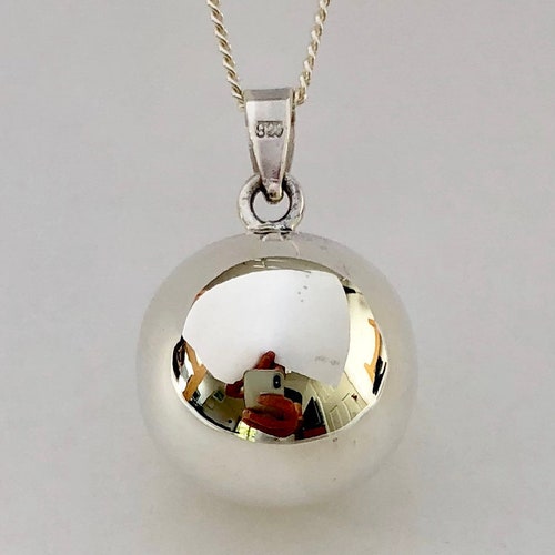 Sterling Silver Ball Pendant Etsy