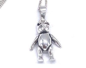 Sterling silver teddy bear pendant sale