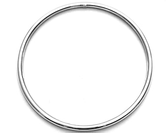 925 Sterling Silver Round BANGLE Bracelet 65 mm Diameter & 3 mm Thickness