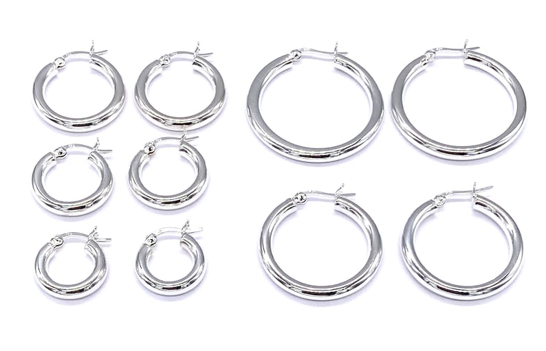925 Sterling Silver Hinged HOOP Earrings Snap Closure 2 3 and Etsy