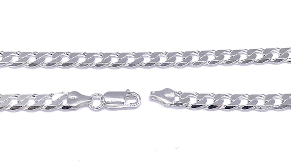 スターリングシルバーカーブチェーンネックレス：長さ16、18、20