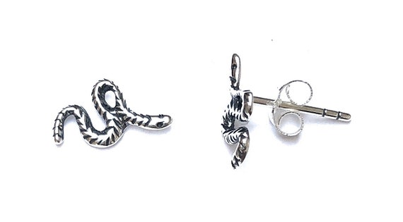 Cobra Stud Earrings 925 Sterling Silver Snake
