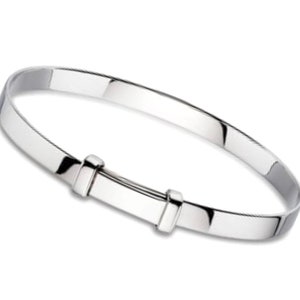 925 Sterling Silver SOLID ID Expandable Bangle Bracelet