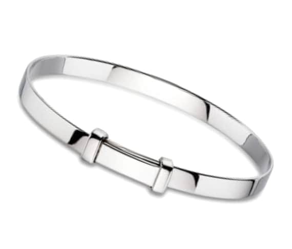 925 Sterling Silver Child s Baby s Christening ID Bangle Bracelet