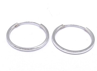 Orecchini A Cerchio Grandi In Argento Sterling 925 - Design Tubo Quadrato Piatto, Leggeri E Ipoallergenici