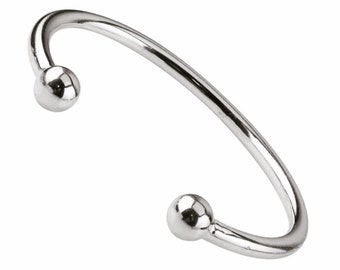 925 Sterling Silver Chunky Torque Bangle Bracelet 22 cm / 8.5 " Circumference & 5 mm Thickness