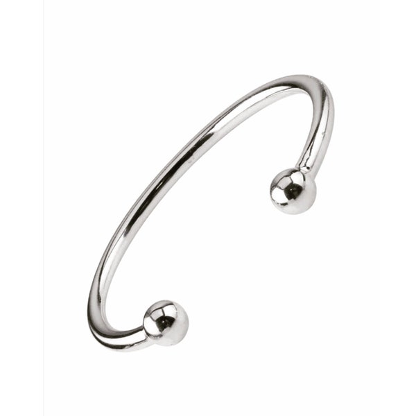 Bracelet jonc à couple de baptême pour enfant et bébé en argent sterling 925