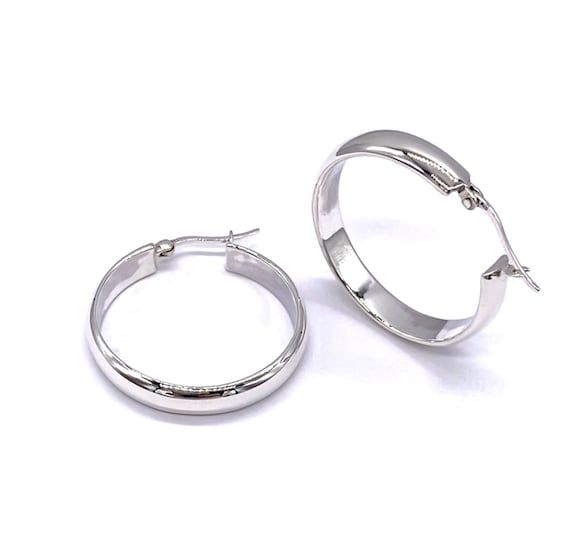 Uworld Stainless Steel Chunky Huggie Hoops Silver Hoop Earrings