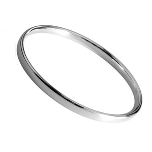 925 Sterling Silver Heavy Flat BANGLE Bracelet  65 mm Inner Diameter & 5 mm Wide