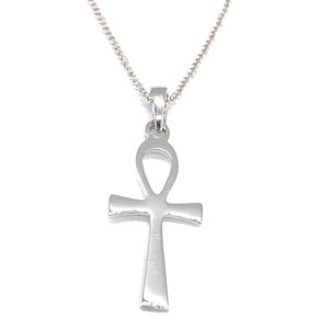 Egyptian Ankh Cross Pendant, Represent Key of Life, 925 Sterling Silver ...