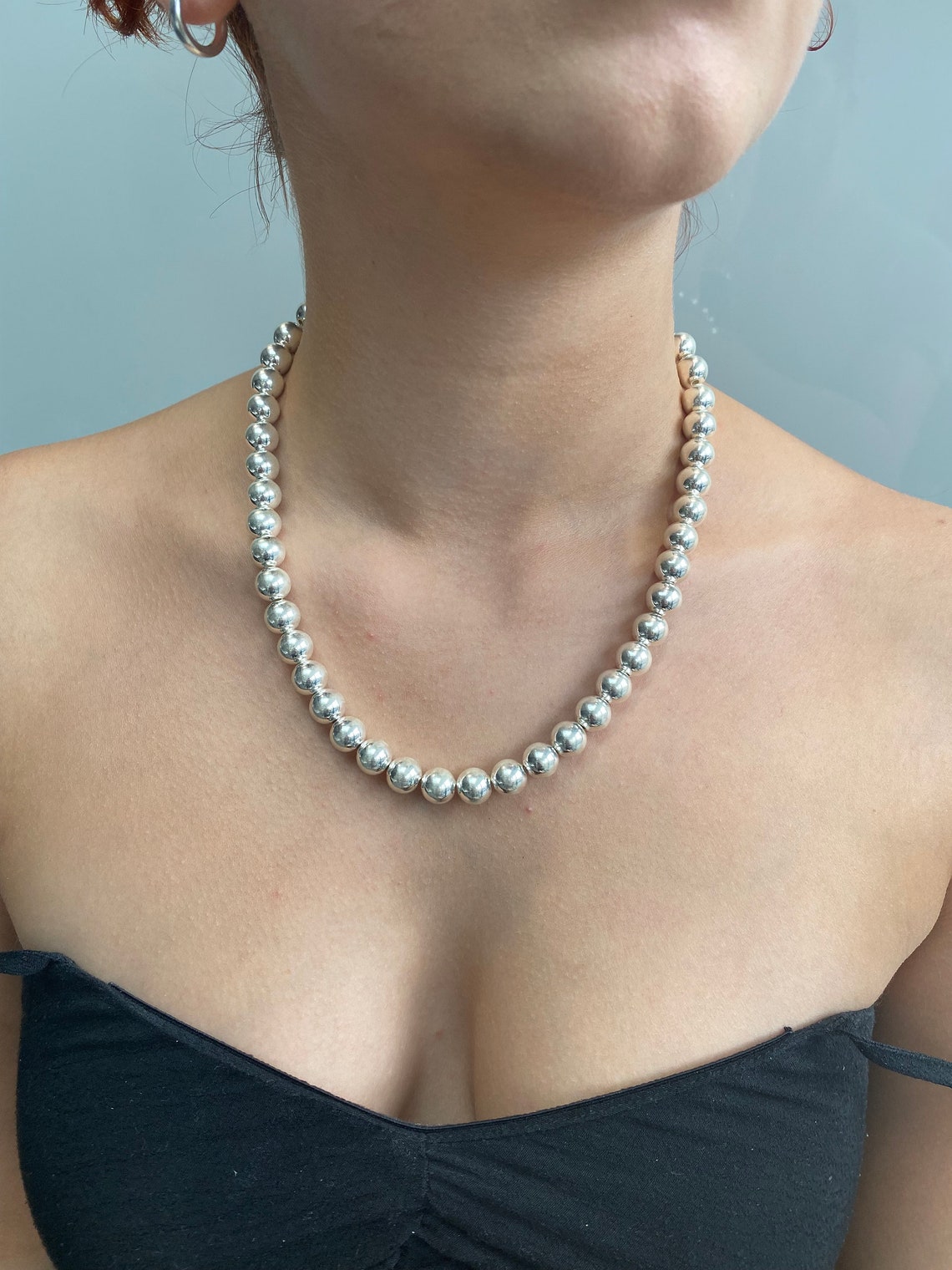 925 Sterling Silver Ball Bead Chain Necklace 2 3 4 5 6 8 Etsy