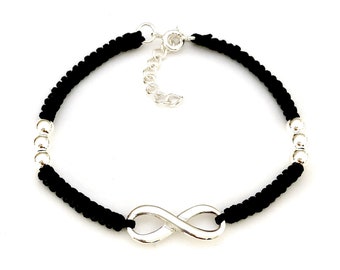 925 Sterling Silver Ball & Infinity Forever Friendship Charm Bracelet