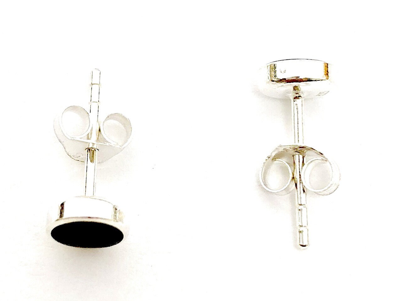 925 Sterling Silver Round Black ONYX Button Ball Stud Earrings Etsy