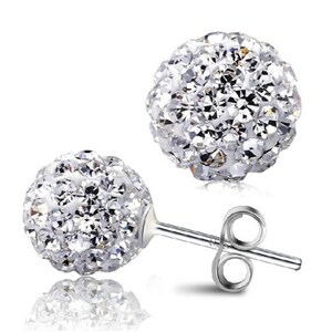 CZ Crystal Disco Ball Stud Earrings For Women - Surgical Steel Screw Back, 3-6mm