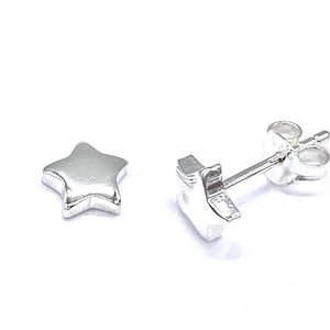925 Sterling Silver Small Star Stud Earrings, 3 or 6 mm Diameter
