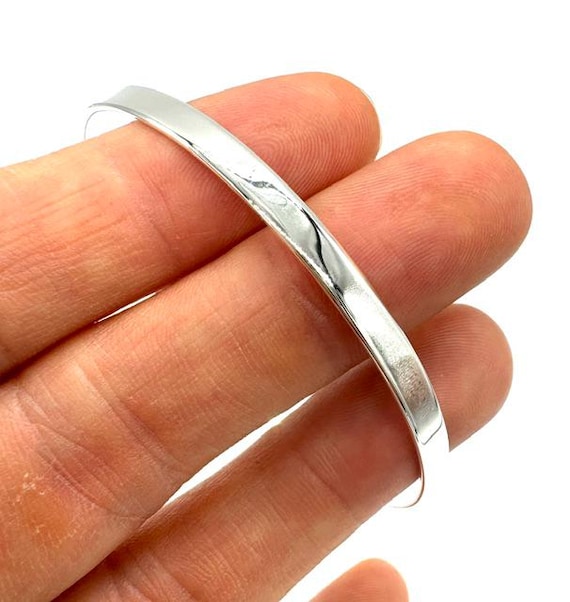 925 Sterling Silver Plain BANGLE Bracelet 65 Mm Inner Diameter & 5