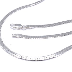 925 Sterling Silver Snake Herringbone Necklace Chain