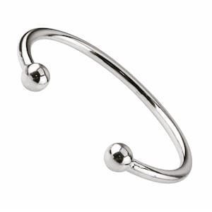 925 Sterling Silver Solid Torque Cuff Bangle, Bracelet 5 mm Chucky, Circumference of Bangle 21 cm / 8"