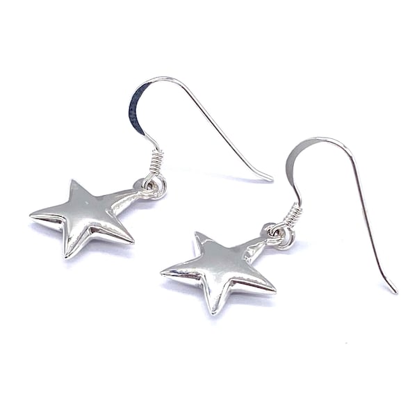 925 Sterling Silver Drop Dangle Star Earrings