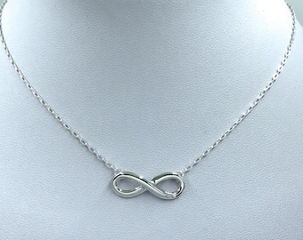 Sterling Silver Infinity Pendant Necklace: Friendship Love Gift