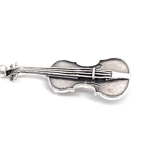 925 Massief Sterling Zilveren VIOOL Muziek Broche