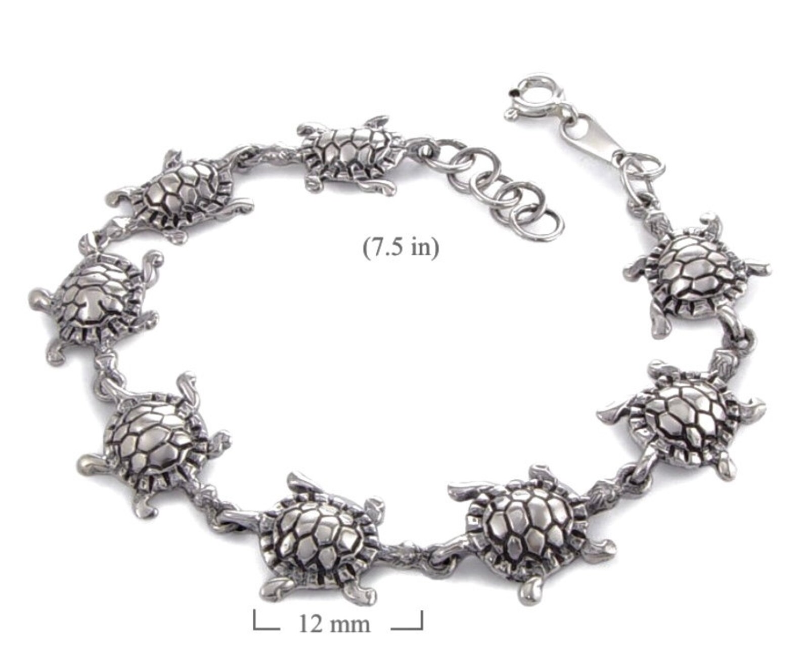Turtles Charm Bracelet Solid 925 Sterling Silver Etsy