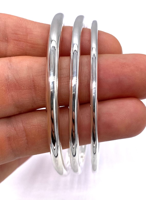 925 jewelry silver plated bangle bracelet,silver fashion jewelry 3MM Single  Ring Silvery Bangle /YAHPWMPC EMJCXLVH