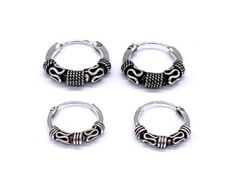 925 Sterling Silber kleine Bali Design Creolen