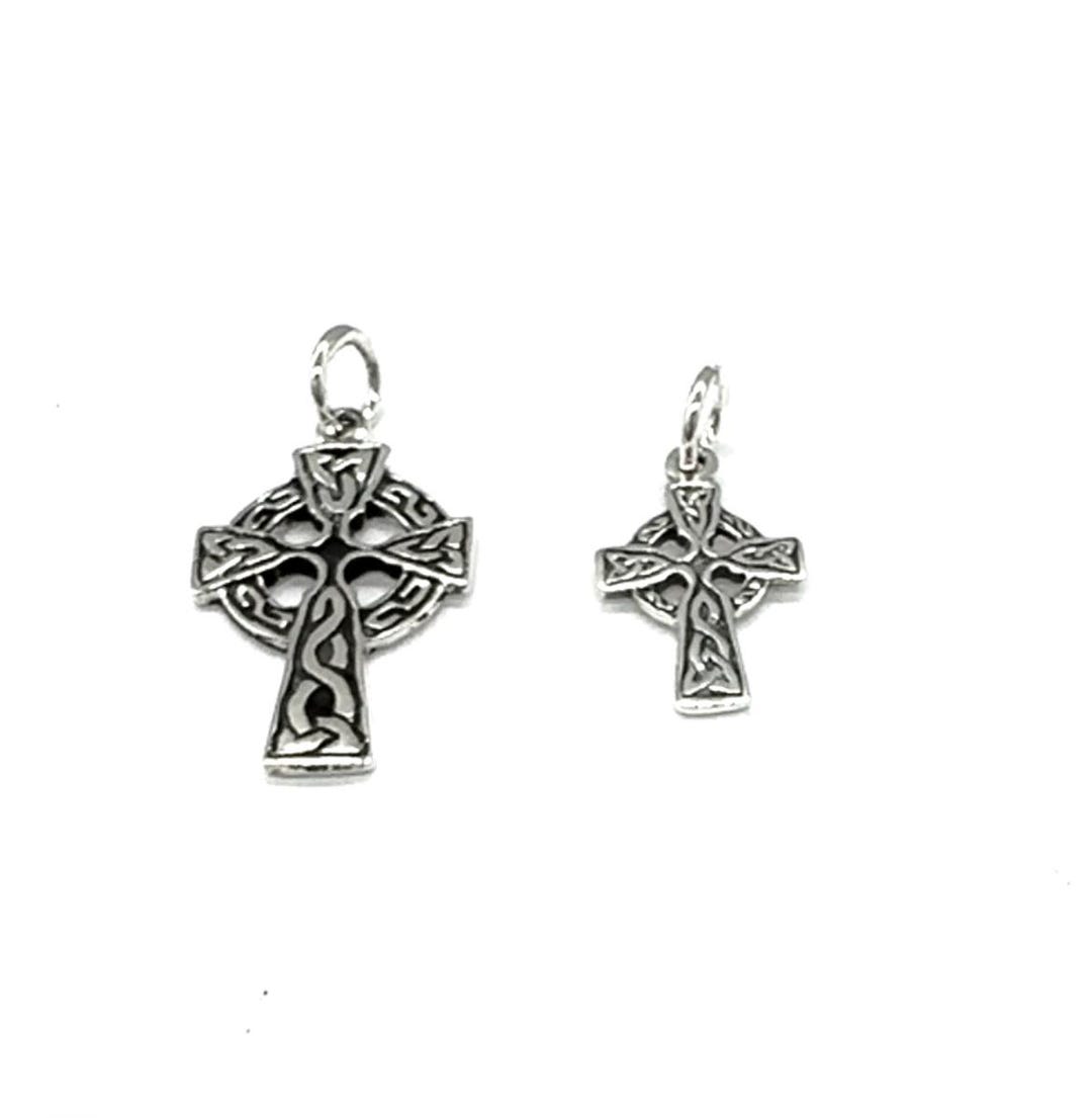 925 Sterling Silver Gaelic CELTIC Cross Pendant on Silver Curb Chain - Etsy