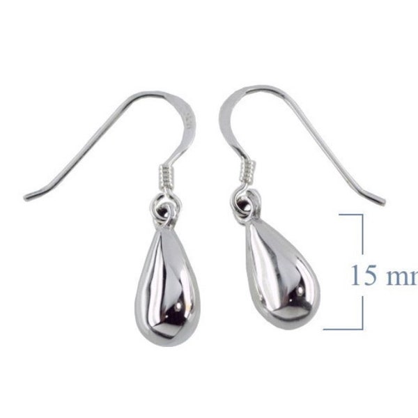 925 Sterling Silber TEARDROP Ball Ohrringe baumeln