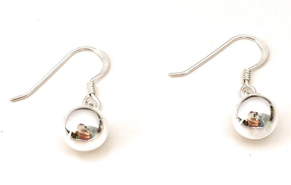 Silver ball shop earrings dangle