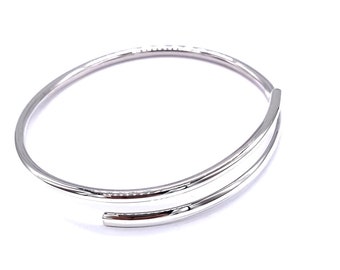 925 Sterling Silver Solid Open Cuff Bangle Bracelet