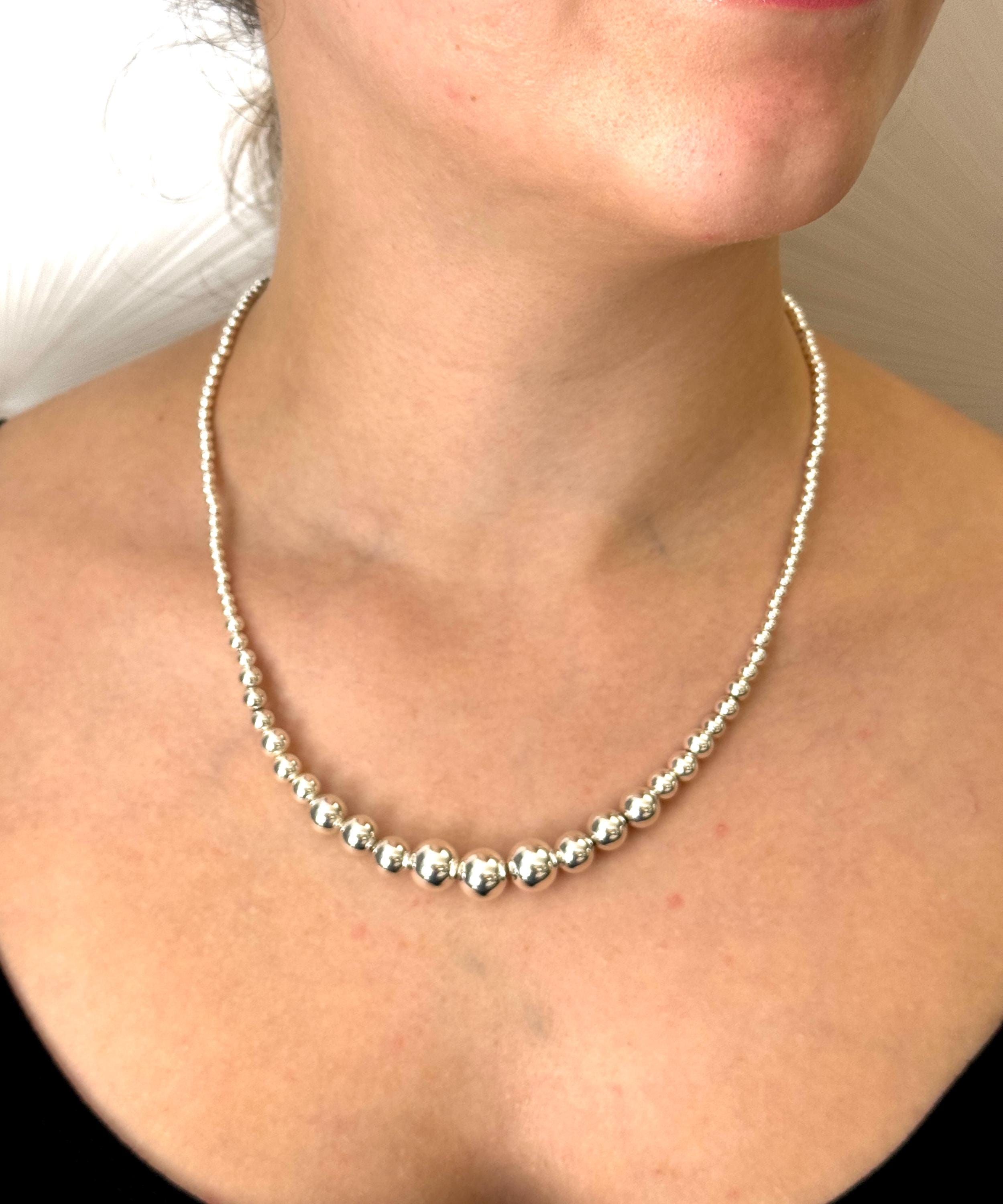925 Sterling Silver Ball Bead Chain Necklace, Made of 3, 4, 5, 6, 8 and 10 Mm Silver Balls - Etsy 925 Sterling Silver Ball Bead Chain Necklace, Made of 3, 4, 5, 6, 8 and 10 Mm Silver Balls - Etsy