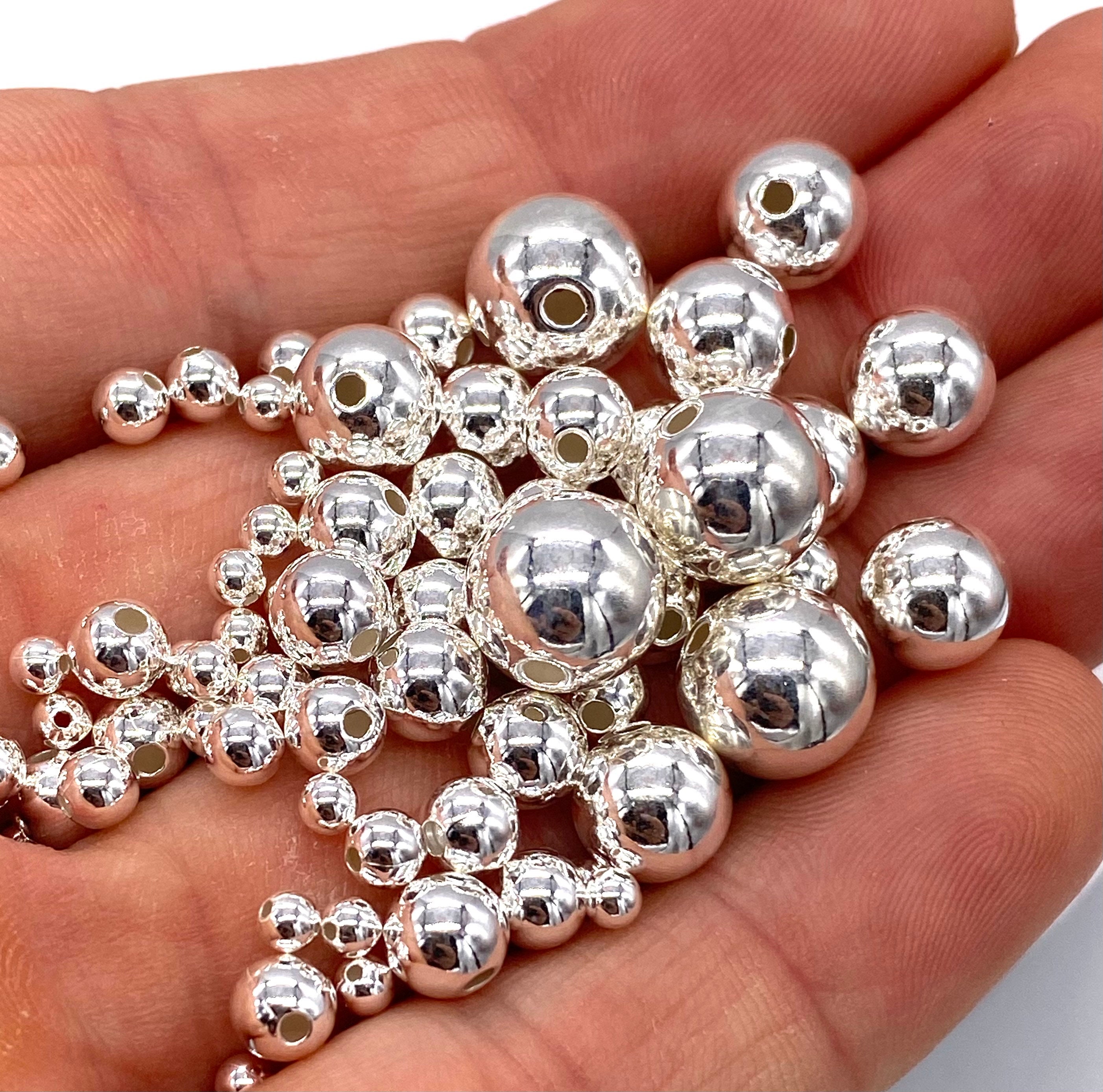 925 Sterling Silver Balls Beads Finding to Make Your Own Chain