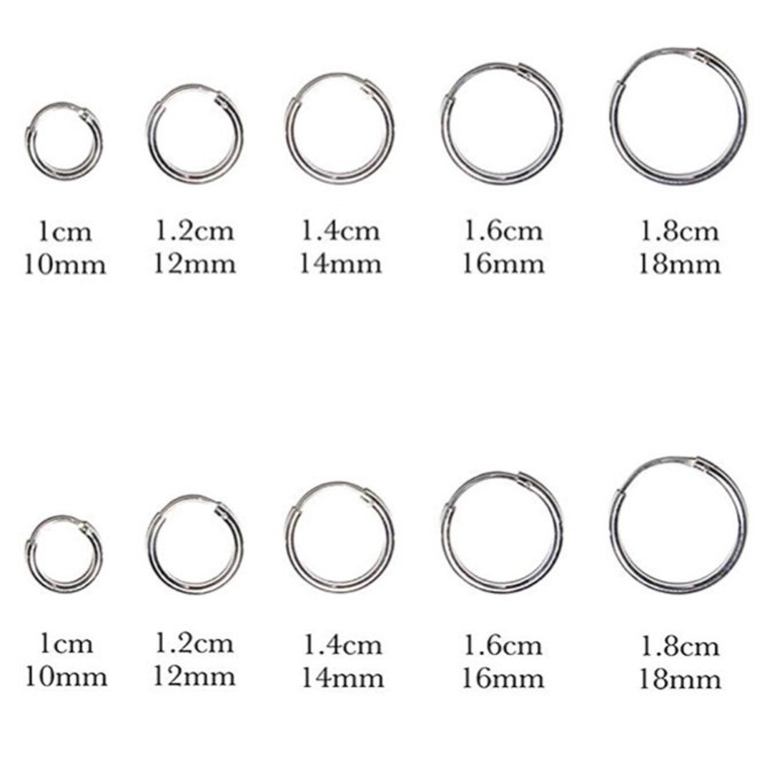 Set Di 4 Orecchini A Cerchio Piccoli In Argento 925 – Misure 10, 12, 14 E 18 Mm. Scegli La Tua Confezione!