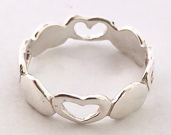 925 Sterling Silver Open Love Heart Ring