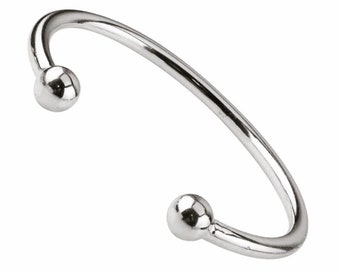 Bracelet jonc dynamométrique en argent sterling 925 massif de 3,5 mm d'épaisseur