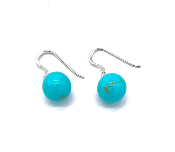 Turquoise ball drop earrings deals