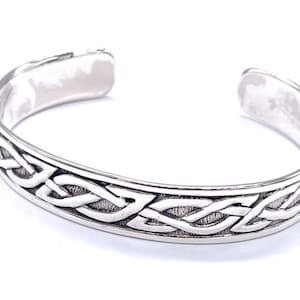 925 Sterling Silver Solid Celtic Cuff Bangle Bracelet Infinity Knot Design