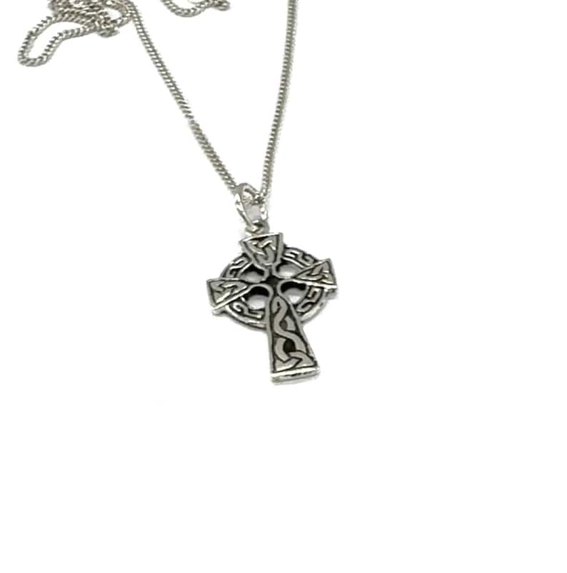 925 Sterling Silver Scottish Gaelic CELTIC Cross Pendant Necklace on ...