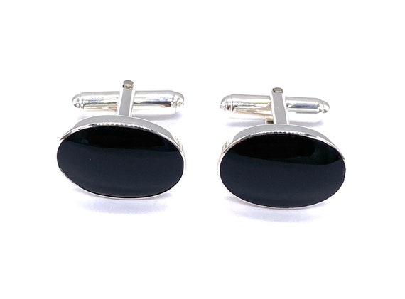Sterling Silver Onyx Cuff Links Sterling Silver Onyx Cuff Links