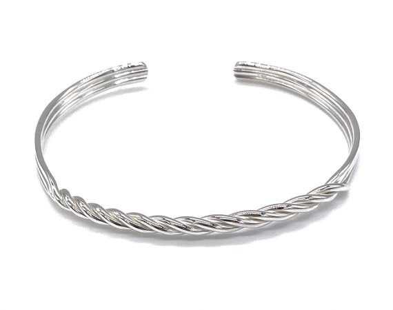 Twisted Cuff Bangle Bracelet 925 Solid Sterling Silver - Etsy