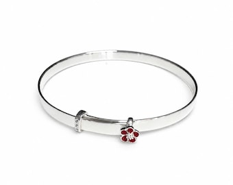 925 Sterling Silver Child's, Teenager's Christening Bangle Bracelet Expendable