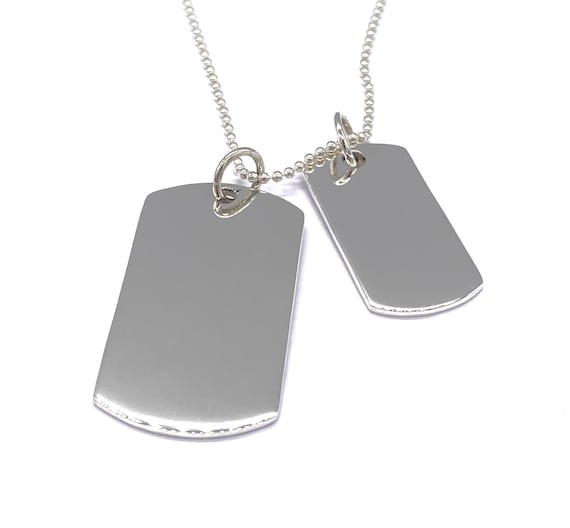 Handsome Personalized Silver Dog Tag Necklace for Him